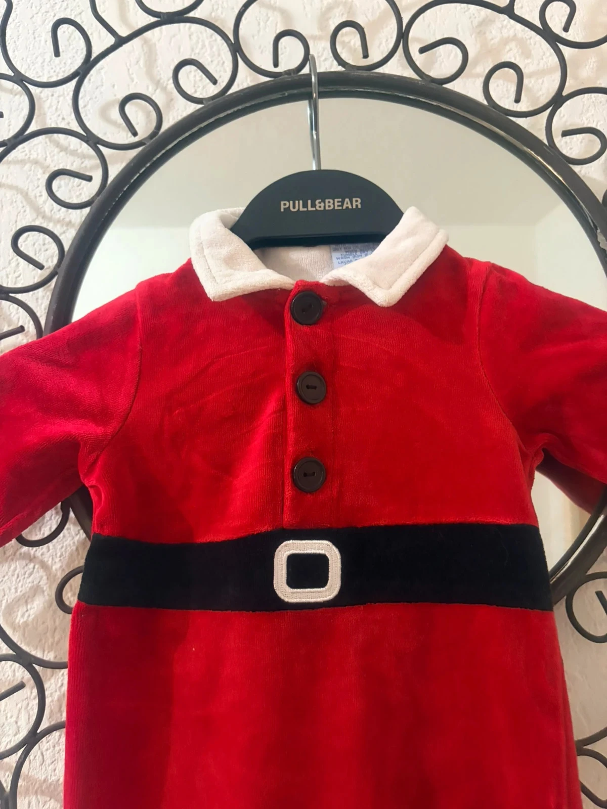 Pijama de veludo do Papai Noel para bebê 0-3 meses – photo 3